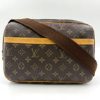 Louis Vuitton Reporter PM Monogram Leather Brown Shoulder Bag Gold