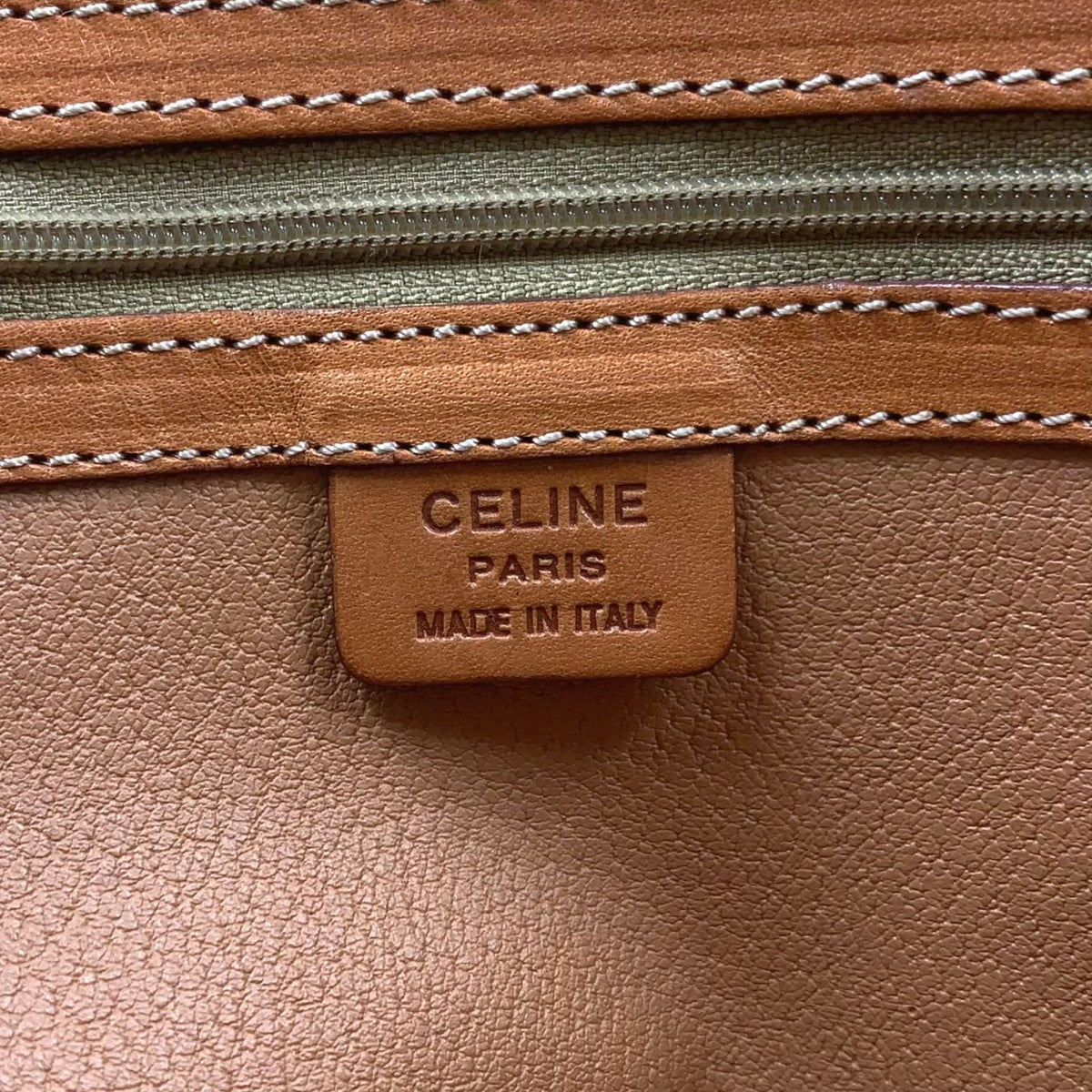 Celine Macadam Triomphe Dome Shape Leather Brown Handbag Gold — view 4