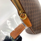 Celine Macadam Triomphe Dome Shape Leather Brown Handbag Gold — view 8