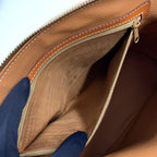 Celine Macadam Triomphe Dome Shape Leather Brown Handbag Gold — view 5