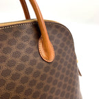 Celine Macadam Triomphe Dome Shape Leather Brown Handbag Gold — view 7