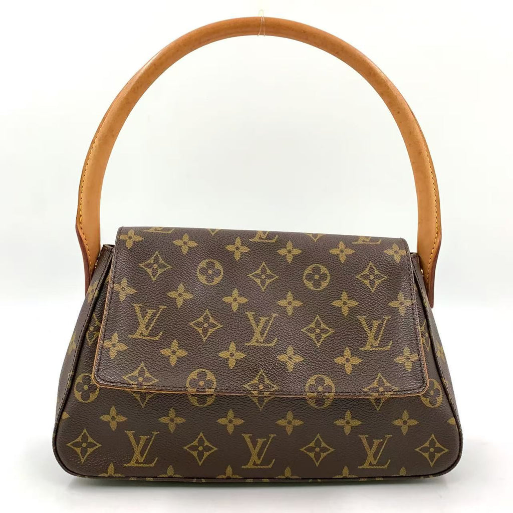 Louis Vuitton Mini Looping Monogram Leather Brown Handbag Gold