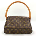 Louis Vuitton Mini Looping Monogram Leather Brown Handbag Gold