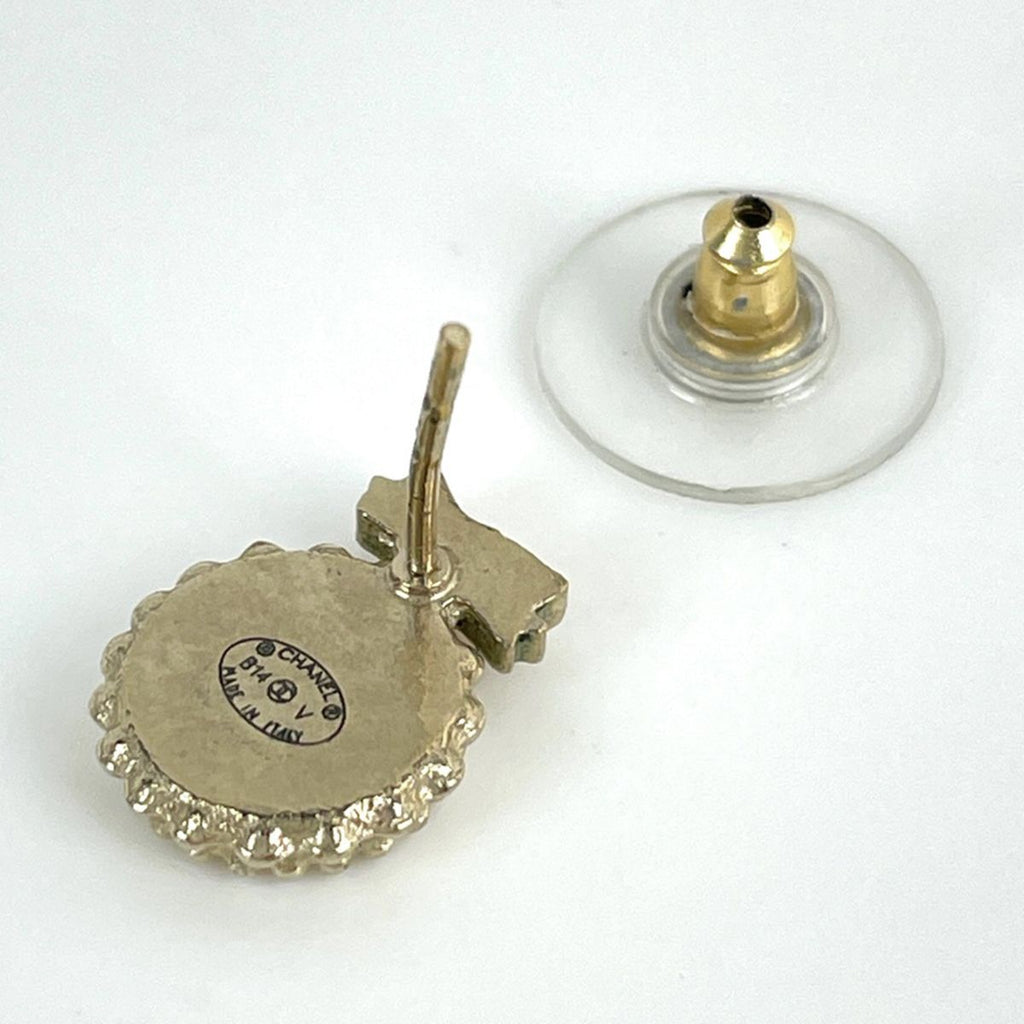 Chanel Earrings CC Logo Ribbon Gold Plated — view 3