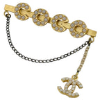 Chanel Brooch CC Logo Faux Pearl Gold
