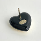 Chanel Earrings CC Logo Heart Motif Gold Plated Beige Black — view 5