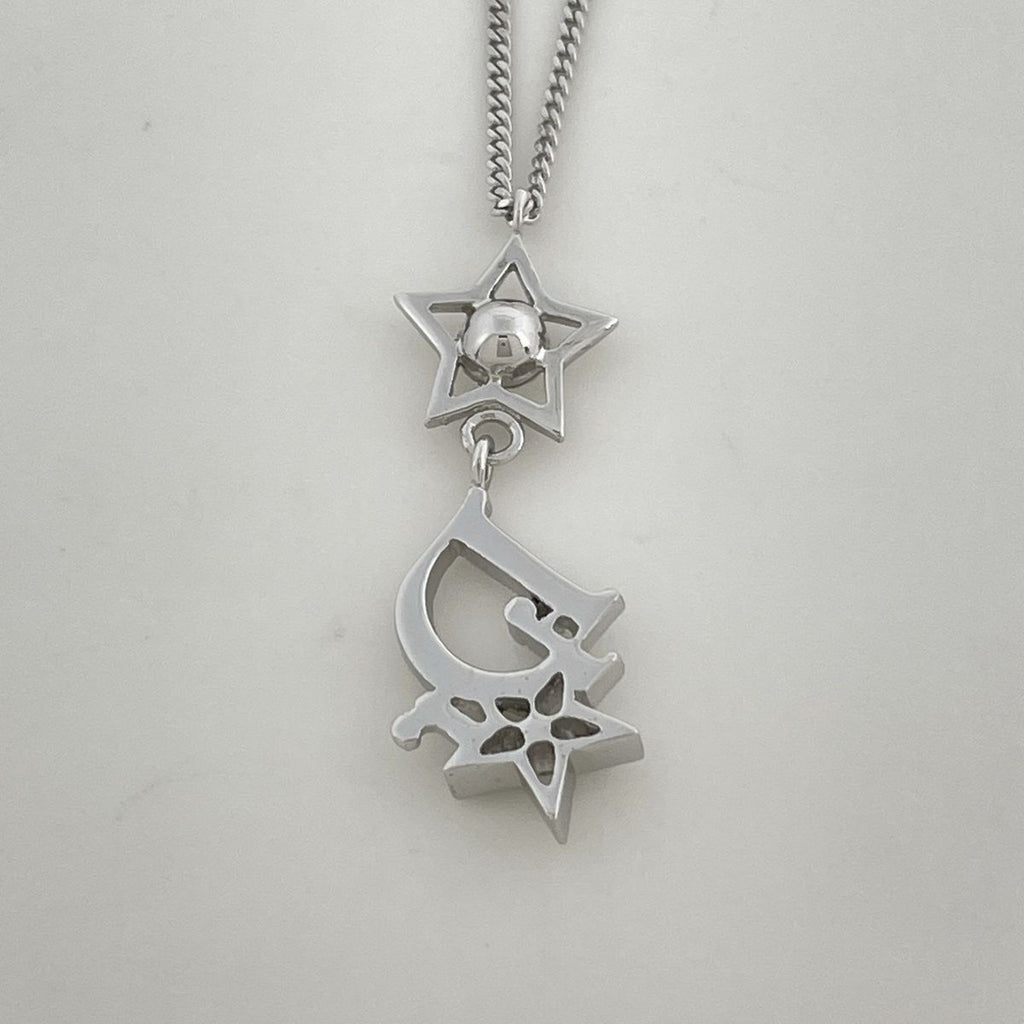 Dior Necklace Star Motif Silver Plated Rhinestone — view 2