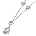 Dior Necklace Star Motif Silver Plated Rhinestone