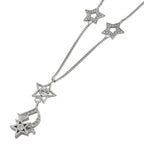 Dior Necklace Star Motif Silver Plated Rhinestone