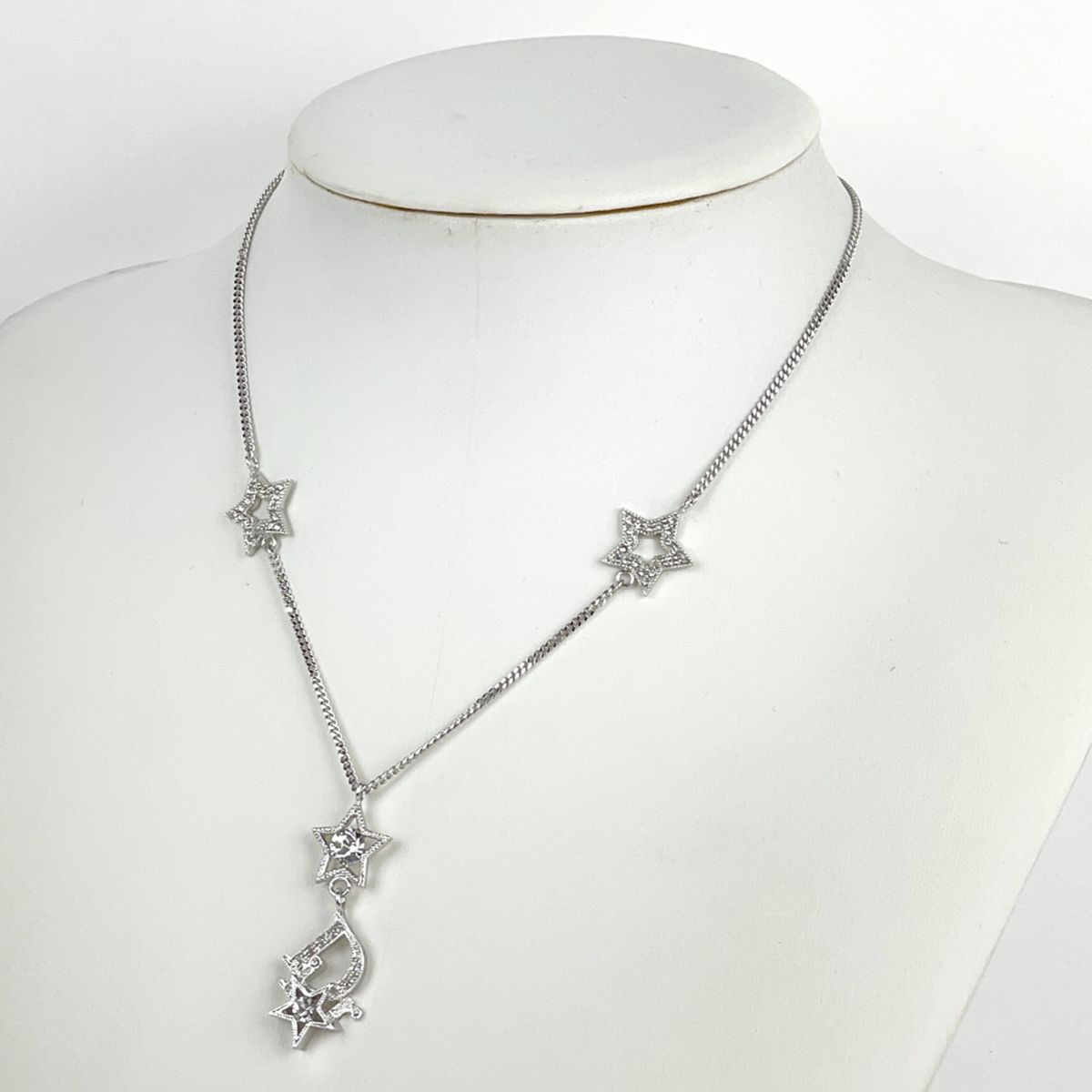 Dior Necklace Star Motif Silver Plated Rhinestone — view 4