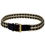 Chanel Belt Chain Leather Black Gold
