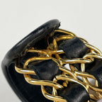 Chanel Belt Chain Leather Black Gold — view 2