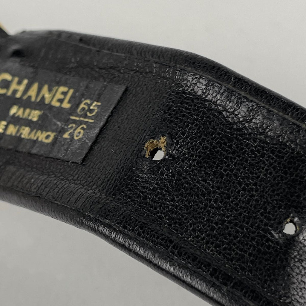 Chanel Belt Chain Leather Black Gold — view 3
