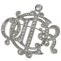 Dior Brooch Silver Plated Rhinestone