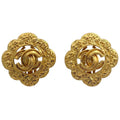 Chanel Earrings CC Logo Gold Plated