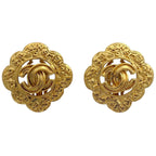 Chanel Earrings CC Logo Gold Plated