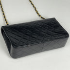 Chanel Shoulder Bag Quilted Single Flap CC Logo Leather Black — view 2