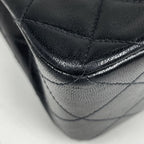 Chanel Shoulder Bag Quilted Single Flap CC Logo Leather Black — view 3
