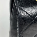 Chanel Shoulder Bag Quilted Single Flap CC Logo Leather Black — view 4