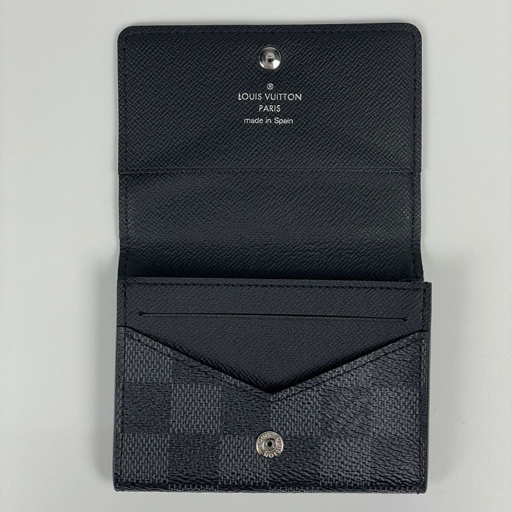 Louis Vuitton Envelope Business Card Holder Case Damier Graphite Black — view 7