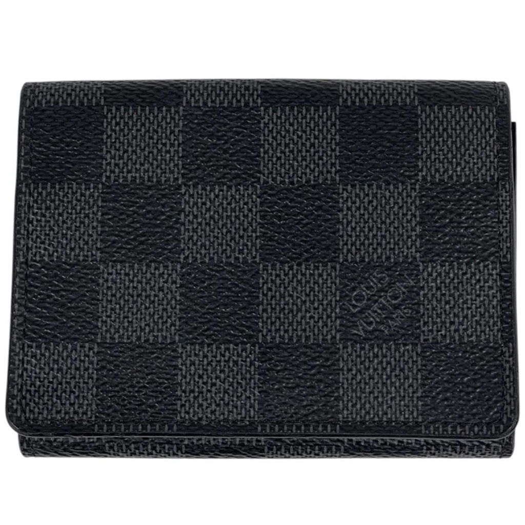 Louis Vuitton Envelope Business Card Holder Case Damier Graphite Black