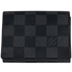 Louis Vuitton Envelope Business Card Holder Case Damier Graphite Black