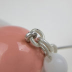 Chanel Brooch CC Logo Pin Silver Plated Pink White — view 4