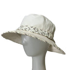 Hermes Linen Hat Braided Leather Hat 56 White — view 2