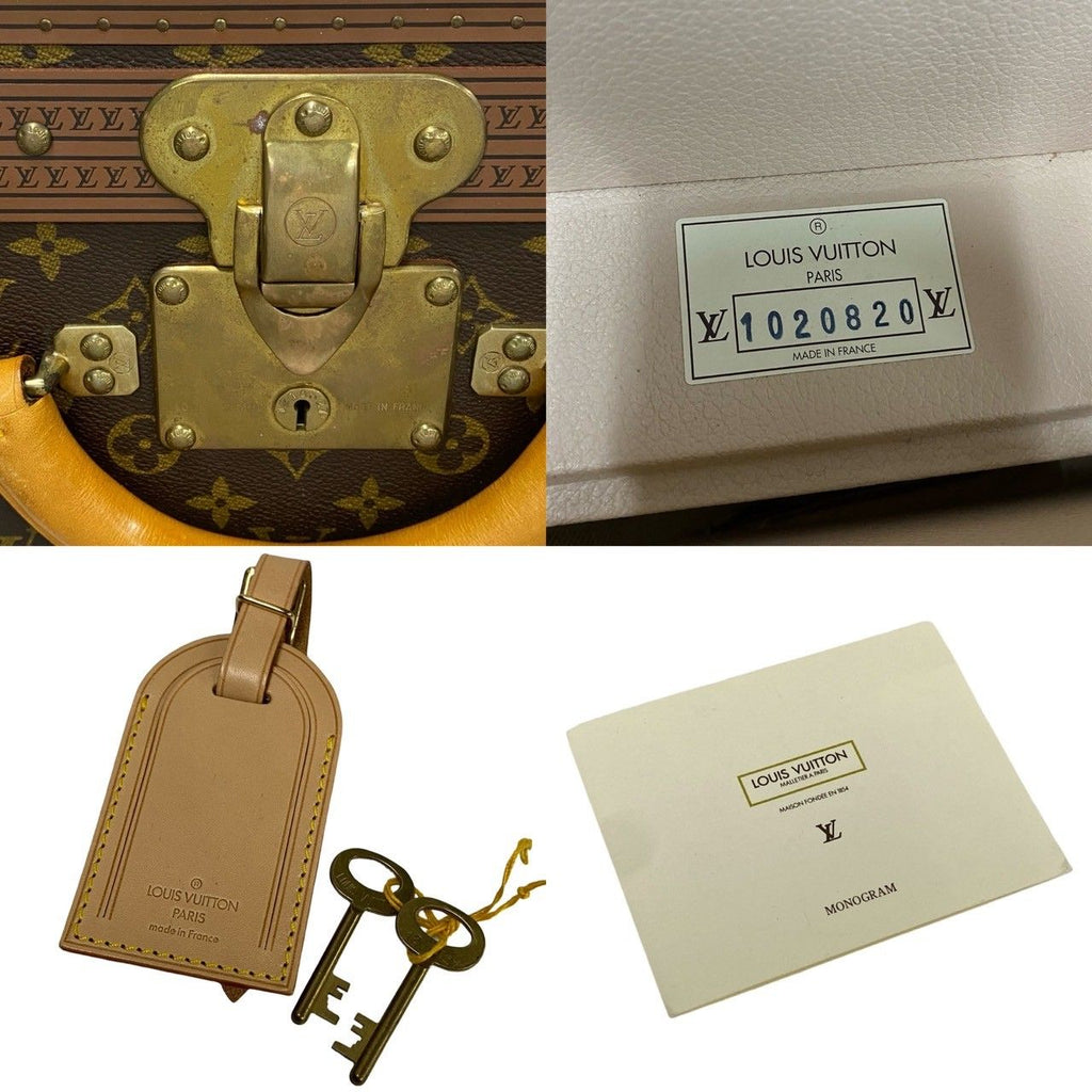 Louis Vuitton Monogram Alzer 60 Leather Trunk Carry Case Suitcase Brown — view 2