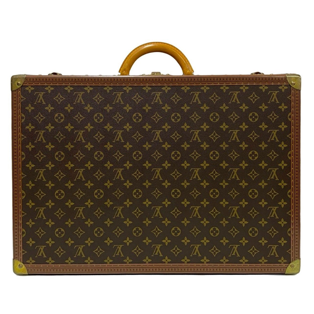 Louis Vuitton Monogram Alzer 60 Leather Trunk Carry Case Suitcase Brown — view 3