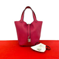 Hermes Picotin Lock PM Taurillon Clemence Leather Handbag Mini Tote Pink