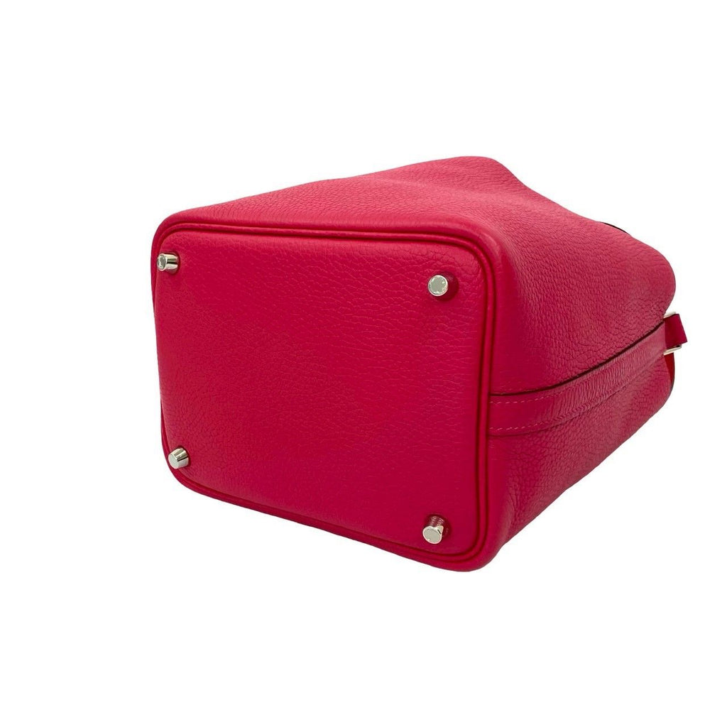 Hermes Picotin Lock PM Taurillon Clemence Leather Handbag Mini Tote Pink — view 8