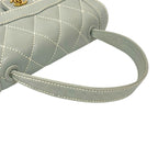 Chanel Quilted Coco Wild Stitch Leather Handbag Light Blue — view 4