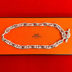 Hermes Chaine D'ancre GM Necklace 29 Links 925 Sterling Silver Chain Choker