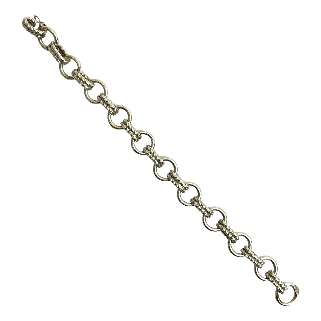 Hermes Vintage Silver 800 Chain Bracelet Bangle — view 5