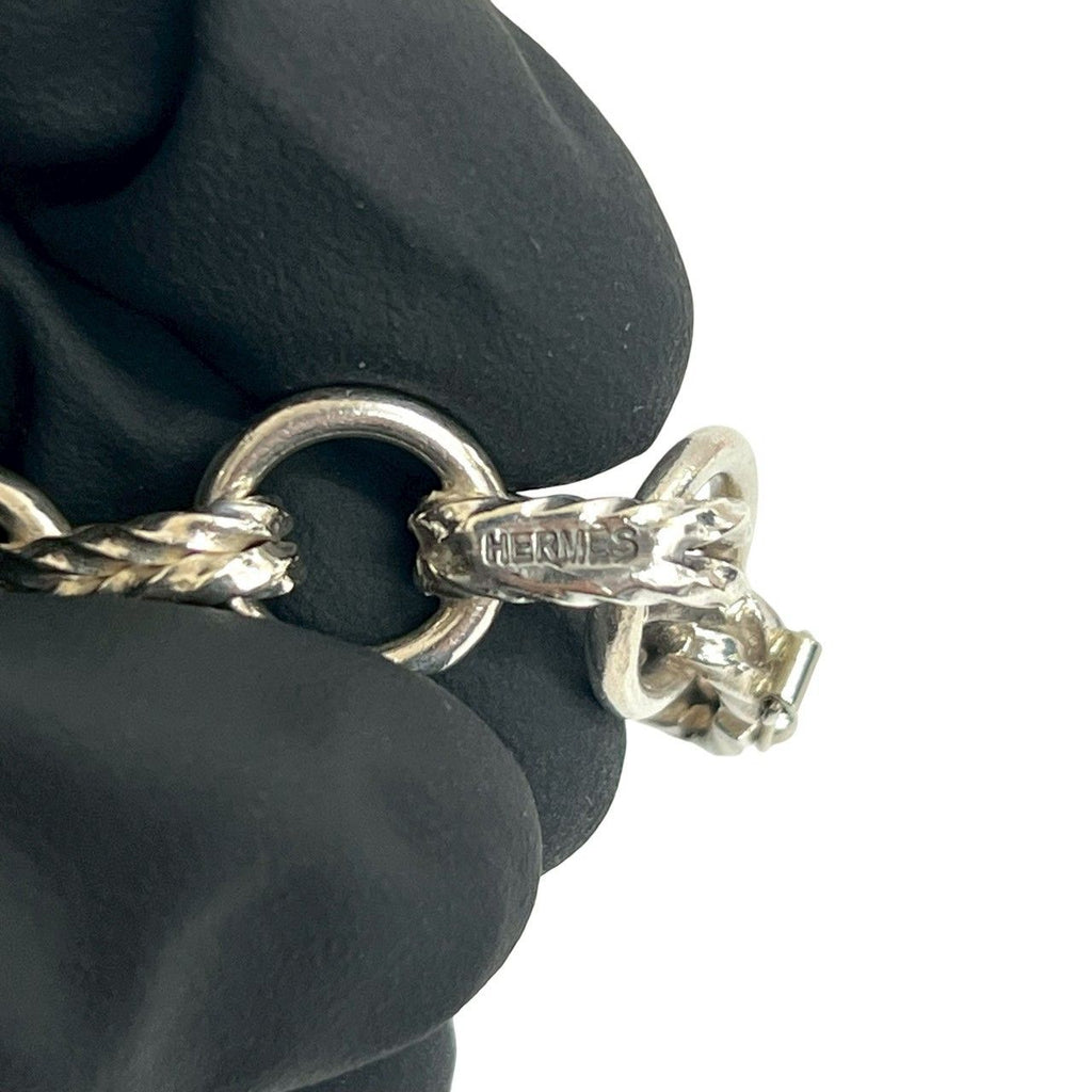 Hermes Vintage Silver 800 Chain Bracelet Bangle — view 2