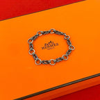 Hermes Audienne 925 Sterling Silver Chain Bracelet Bangle