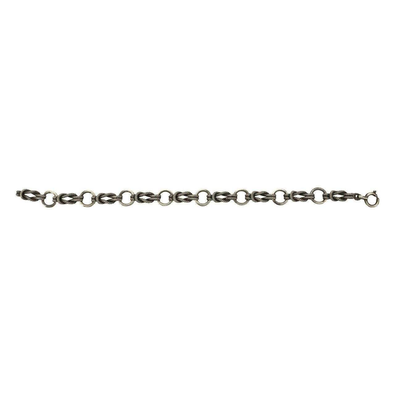 Hermes Audienne 925 Sterling Silver Chain Bracelet Bangle — view 6