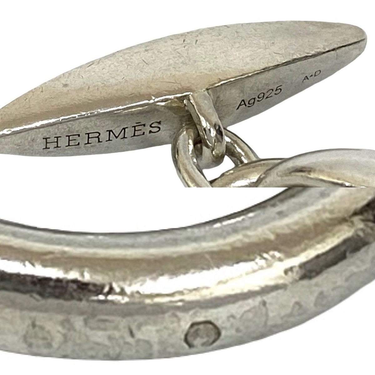 Hermes Neptune Bracelet 925 Sterling Silver Chain Bangle — view 2