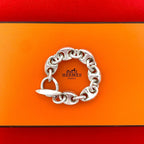 Hermes Neptune Bracelet 925 Sterling Silver Chain Bangle