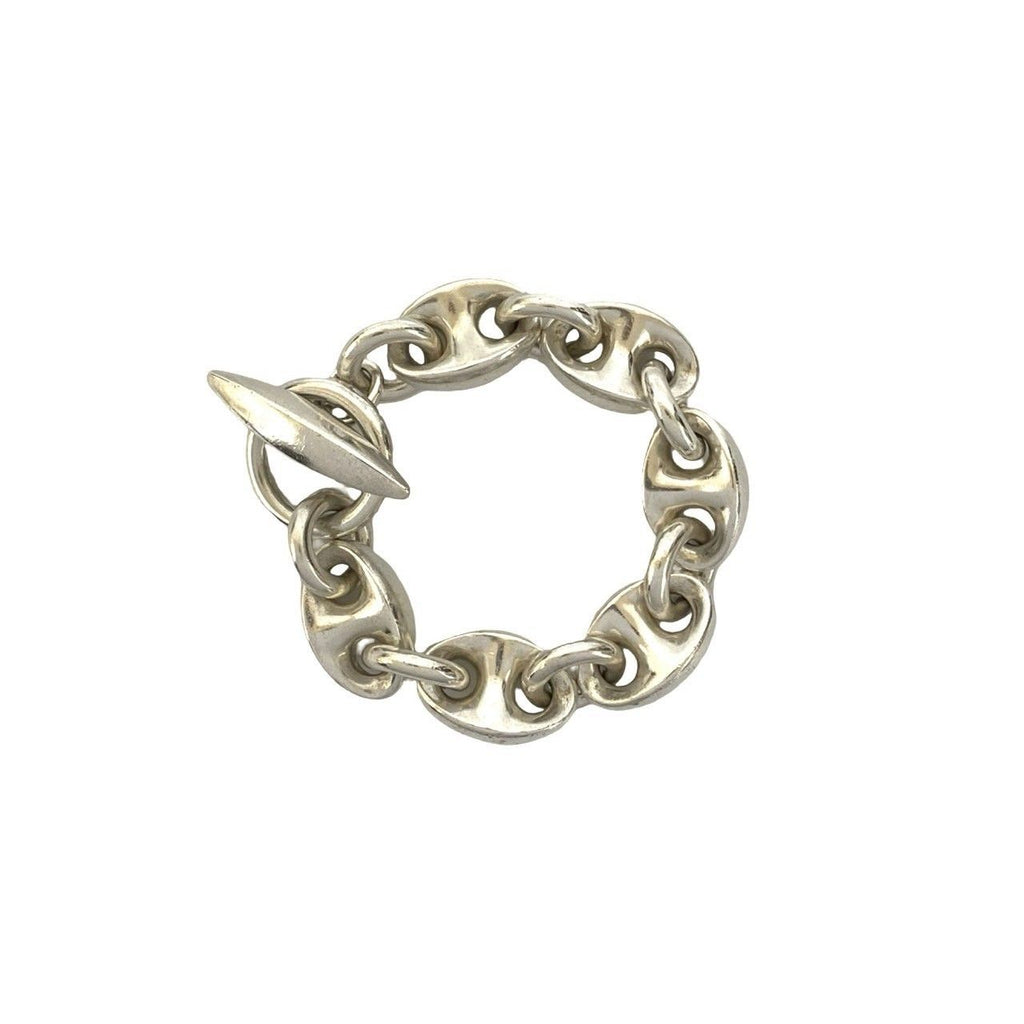 Hermes Neptune Bracelet 925 Sterling Silver Chain Bangle — view 6