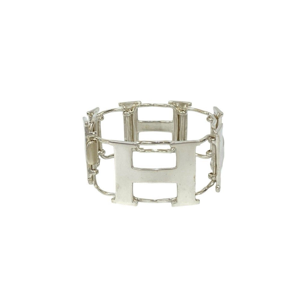 Hermes Vintage H Logo Silver 800 Bracelet Bangle — view 6