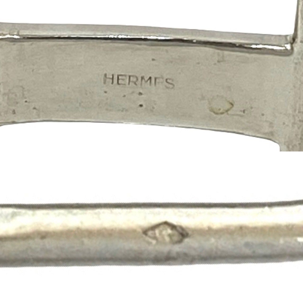 Hermes Vintage H Logo Silver 800 Bracelet Bangle — view 2
