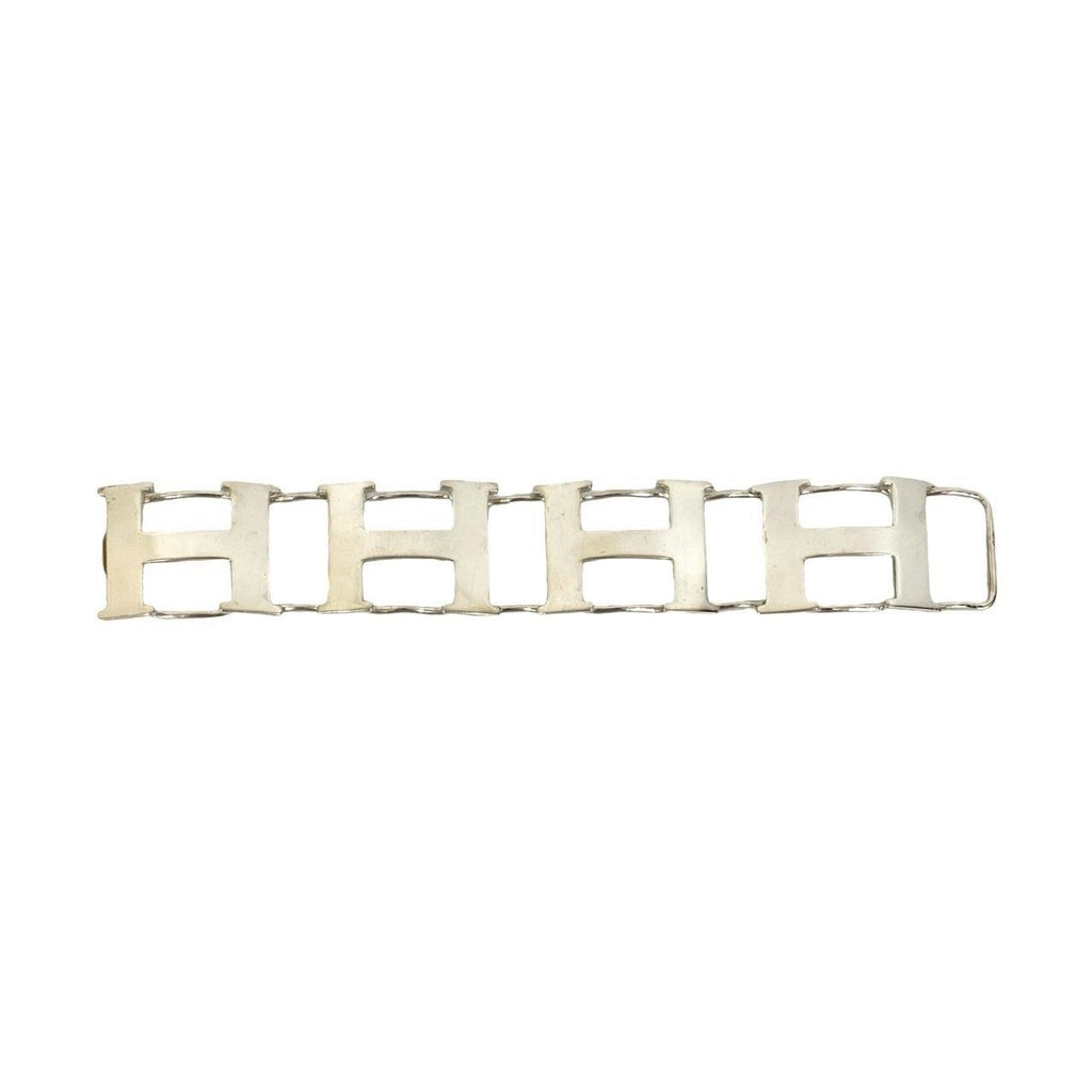 Hermes Vintage H Logo Silver 800 Bracelet Bangle — view 4