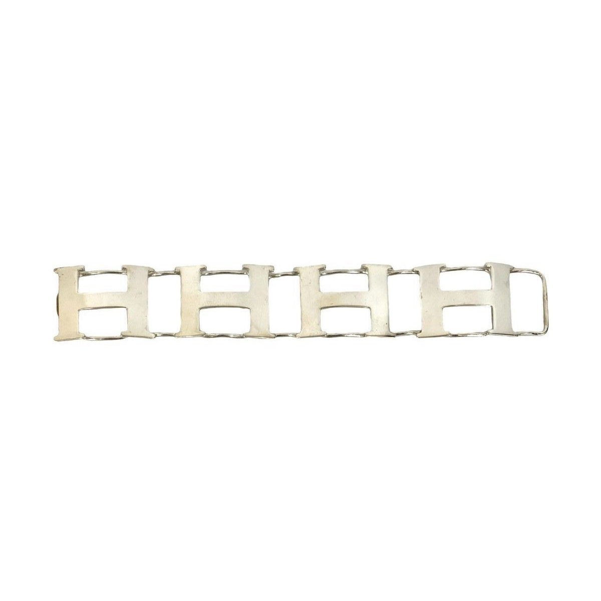 Hermes Vintage H Logo Silver 800 Bracelet Bangle — view 4