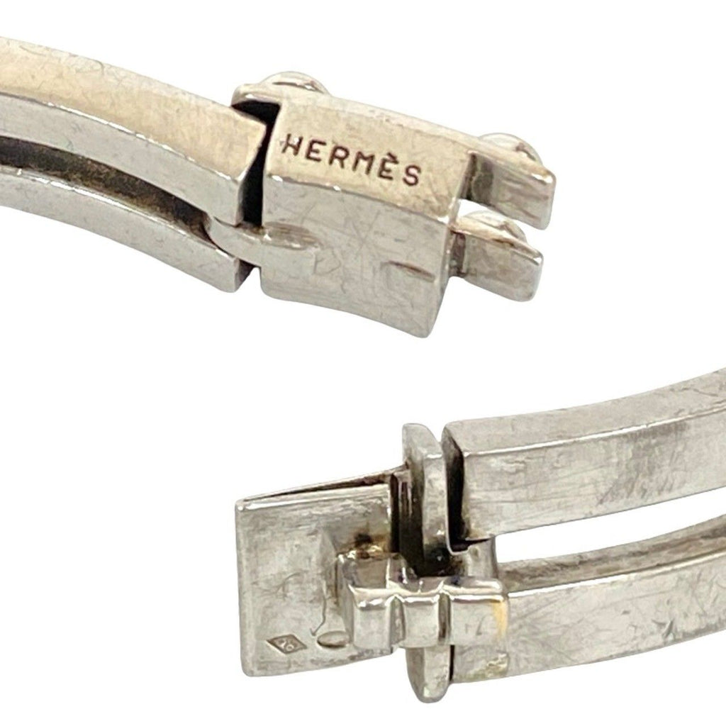 Hermes Vintage Gate Motif Bracelet 925 Sterling Silver Bangle — view 3