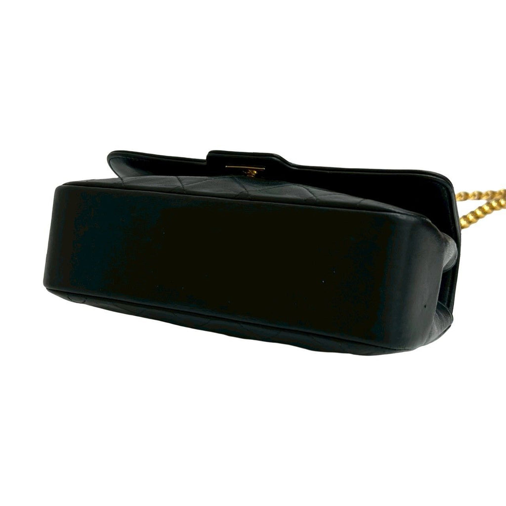 Chanel Diana Flap Quilted CC Logo Lambskin Chain Shoulder Bag Black — view 8