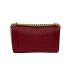Chanel Boy Lambskin CC Logo Chain Shoulder Bag — view 3