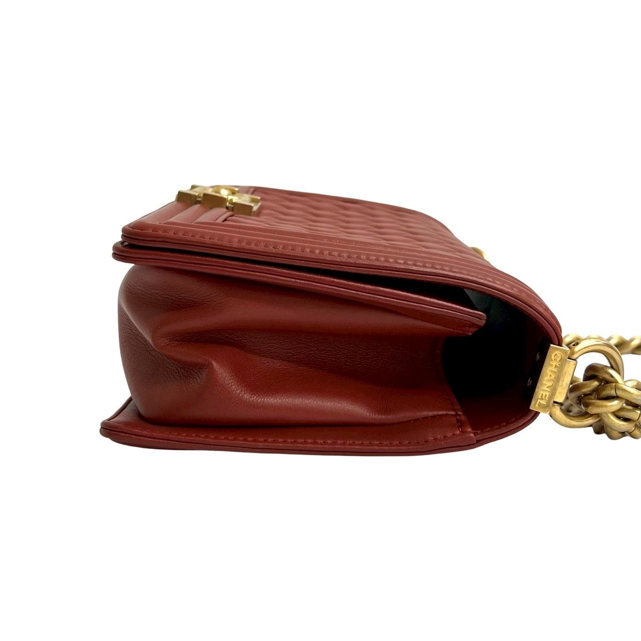 Chanel Boy CC Logo Lambskin Chain Shoulder Bag — view 6