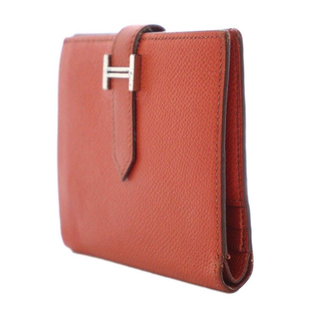 Hermes Wallet Bifold I Bearn Compact Leather Orange — view 2